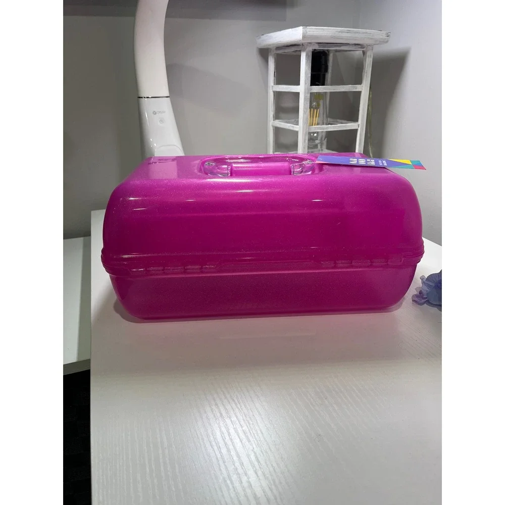 Caboodles On-The-Go Girl Makeup Case Hot Pink‎ Glitter Sparkle CAB5626 NEW